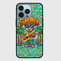 Чехол iPhone 13 Pro Медведь играет на гитаре жарким летом