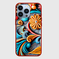 Чехол iPhone 13 Pro Растительный узор - нейросеть