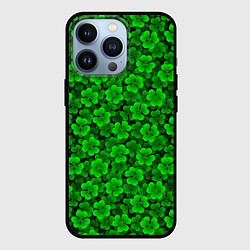 Чехол iPhone 13 Pro Клеверный узор паттерновый