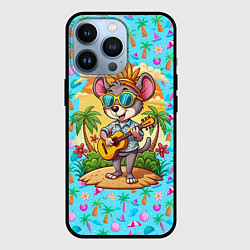 Чехол iPhone 13 Pro Грызун играет на гитаре жарким летом