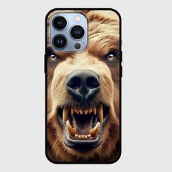 Чехол iPhone 13 Pro Морда свирепого русского медведя - нейросеть