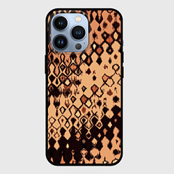 Чехол для iPhone 13 Pro Узор карандашом коричневый абстракция, цвет: 3D-черный