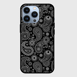 Чехол iPhone 13 Pro Пейсли на черном
