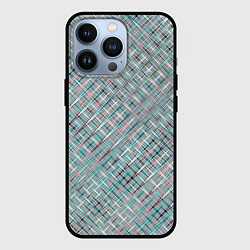 Чехол для iPhone 13 Pro Светлый серо-голубой текстурированный, цвет: 3D-черный