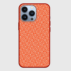 Чехол для iPhone 13 Pro Оранжевый мелкий рисунок, цвет: 3D-красный