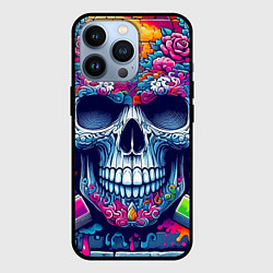 Чехол iPhone 13 Pro Ai art skull - graffiti