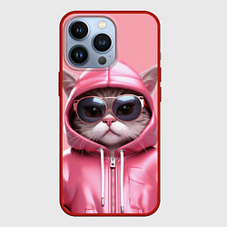 Чехол iPhone 13 Pro Кошка в капюшоне