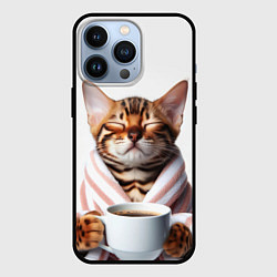 Чехол для iPhone 13 Pro Котик в халате, цвет: 3D-черный