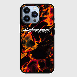 Чехол для iPhone 13 Pro Cyberpunk 2077 red lava, цвет: 3D-черный