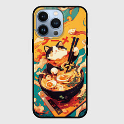 Чехол iPhone 13 Pro The cat eats ramen