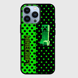 Чехол для iPhone 13 Pro Minecraft creeper pattern, цвет: 3D-черный