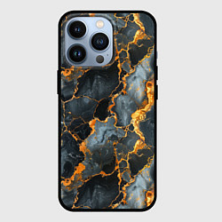 Чехол iPhone 13 Pro Черный мрамор с золотом