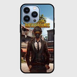 Чехол для iPhone 13 Pro PUBG персонаж в маске, цвет: 3D-черный