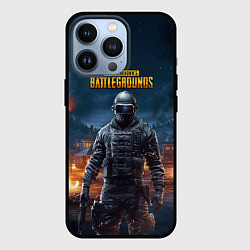 Чехол iPhone 13 Pro PUBG персонаж в ночном городе