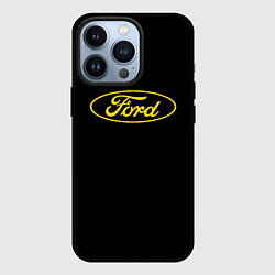 Чехол для iPhone 13 Pro Ford logo yellow, цвет: 3D-черный