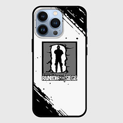 Чехол iPhone 13 Pro Rainbow six текстура лого шутер