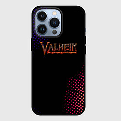 Чехол для iPhone 13 Pro Valheim logo pattern, цвет: 3D-черный