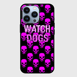 Чехол для iPhone 13 Pro Watch dogs neon skull, цвет: 3D-черный