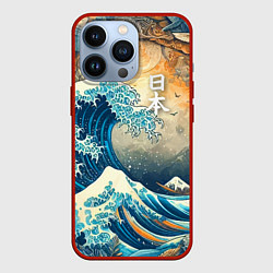 Чехол iPhone 13 Pro Коллаж с Японской волной - нейросеть