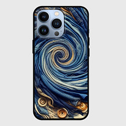 Чехол для iPhone 13 Pro Воронка из джинсы и пуговиц - нейросеть, цвет: 3D-черный