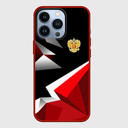 Чехол iPhone 13 Pro Russia uniform - красный и черный