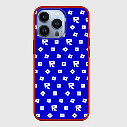 Чехол для iPhone 13 Pro Roblox blue pattern, цвет: 3D-красный