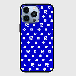 Чехол для iPhone 13 Pro Roblox blue pattern, цвет: 3D-черный