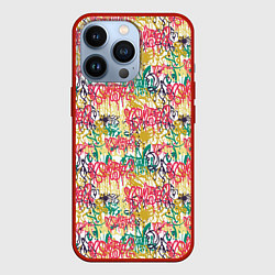 Чехол для iPhone 13 Pro Граффити с подтёками, цвет: 3D-красный