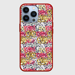 Чехол для iPhone 13 Pro Граффити с узорами, цвет: 3D-красный