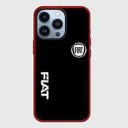 Чехол для iPhone 13 Pro FIAT logo white auto, цвет: 3D-красный