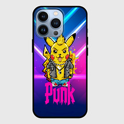 Чехол для iPhone 13 Pro Пикачу панк ретро рейв, цвет: 3D-черный