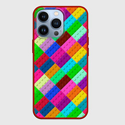 Чехол для iPhone 13 Pro Блоки цветового конструктора, цвет: 3D-красный