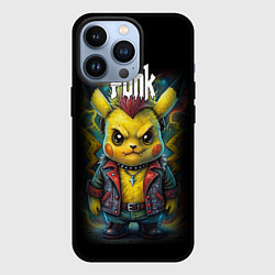 Чехол для iPhone 13 Pro Пикачу покемон настоящий панк, цвет: 3D-черный