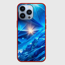 Чехол iPhone 13 Pro Синяя объемная абстракция со вспышкой