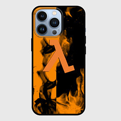 Чехол iPhone 13 Pro Half life fire orange