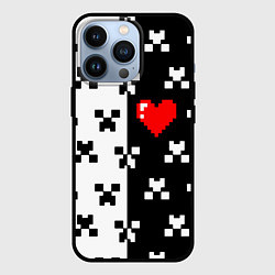 Чехол iPhone 13 Pro Minecraft pattern love