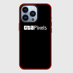 Чехол для iPhone 13 Pro GTA pixels, цвет: 3D-красный