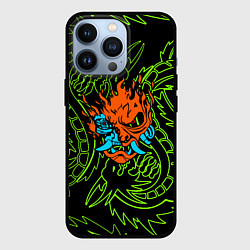 Чехол iPhone 13 Pro Samurai dragon steel logo