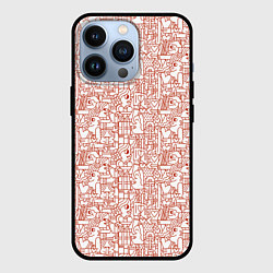 Чехол для iPhone 13 Pro Дудл мужчина дарит сердце, цвет: 3D-черный