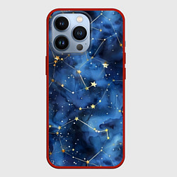 Чехол для iPhone 13 Pro Узор созвездий живопись, цвет: 3D-красный