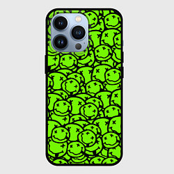 Чехол iPhone 13 Pro Nirvana green logo smile