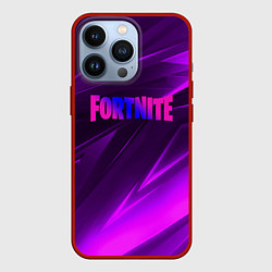Чехол iPhone 13 Pro Fortnite neon stripes angles logo
