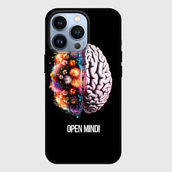 Чехол iPhone 13 Pro Открой разум: мозг с цветами - Open mind