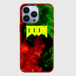 Чехол для iPhone 13 Pro Doom Eternal fire, цвет: 3D-красный