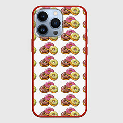 Чехол iPhone 13 Pro Пончики-фастфуд паттерн