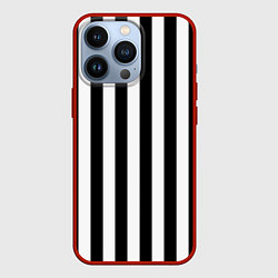 Чехол iPhone 13 Pro Вертикальные черно белые полосы