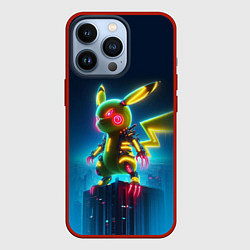 Чехол iPhone 13 Pro Кибер Пикачу охотник с когтями - неоновое свечение
