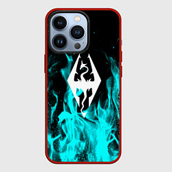 Чехол для iPhone 13 Pro The elder scrolls neon flame, цвет: 3D-красный