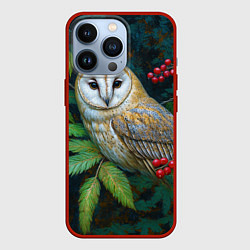 Чехол iPhone 13 Pro Сипуха среди листьев и ягод