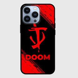 Чехол iPhone 13 Pro Doom - red gradient
